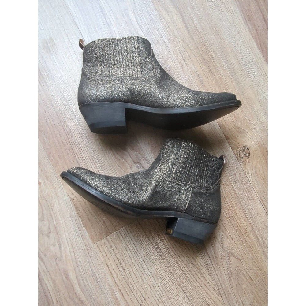 Golden Goose Crosby Western Chelsea Boots Womens 38 Gold Mettalic - Picture 9 of 16